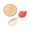 Natural Mixed Cowrie Shell Pendants PALLOY-JF03861-3