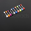 10Pcs Dice 316L Surgical Stainless Steel with Acrylic Tongue Rings FS-WGEA7F0-11-1