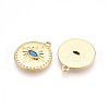 Brass Pave Cubic Zirconia Pendants KK-T074-58G-2