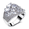 Brass Micro Pave Cubic Zirconia Finger Rings FS-WG4D6DE-13-2