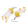 304 Stainless Steel Glass Seed Beaded Jellyfish Dangle Earrings EJEW-MZ00435-6