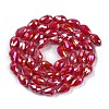 Opaque Solid Color Electroplate Glass Beads Strands EGLA-N013-P8mm-B07-2
