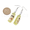 Wine Bottle Resin Dangle Earrings EJEW-JE05878-01-3
