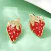 Brass Micro Pave Clear Cubic Zirconia Stud Earrings EJEW-F895-27C-01G-1
