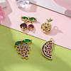 8Pcs 4 Style Real 18K Gold Plated Fruit Theme Brass Micro Pave Cubic Zirconia Pendants ZIRC-ZZ0001-06G-5