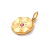 304 Stainless Steel Rhinestone Pendants STAS-M110-21G-3