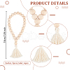 6Pcs 3 Colors Wood Tassels Pendant Decorations HJEW-OC00016-2