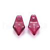 Transparent Spray Painted Glass Charms GLAA-S190-019F-02-2