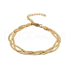 304 Stainless Steel Herringbone Chains Bracelets for Women BJEW-B137-02G-4