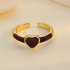 French Style S925 Sterling Silver Enamel Heart Cuff Ring for Women CV2206-1