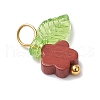 10Pcs Natural Red Jasper Flower Charms PALLOY-JF03765-01-4