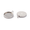 Tarnish Resistant 201 Stainless Steel Pendant Cabochon Settings STAS-I137-02B-3