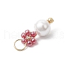 Glass Seed Beaded Flower Pendants PALLOY-MZ00678-6