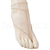 304 Stainless Steel Satellite Chain Toe Ring Anklets for Women AJEW-AN00662-01-3