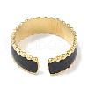 Ion Plating(IP) 304 Stainless Steel Enamel Cuff Finger Rings RJEW-L107-083G-02-3
