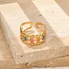 304 Stainless Stee Enamel Open Cuff Rings RJEW-Q006-02A-G-1