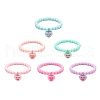 6Pcs 6 Color Candy Color Acrylic Round Beaded Stretch Bracelets Set BJEW-JB08985-1