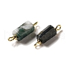 Natural Moss Agate Connector Charms FIND-C046-10D-G-2
