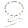 Synthetic Turquoise Oval Link Chain Waist Belts AJEW-WH0314-128P-1