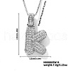 Elegant Brass Micro Pave Clear Cubic Zirconia 3D Initial Necklaces DV4415-34-1