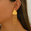Alloy Triangle with Chain Charm Dangle Stud Earrings  KQ5554-4