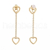304 Stainless Steel Chain Tassel Earrings EJEW-I248-01-3