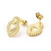 Brass Heart Stud Earrings for Women EJEW-I283-02G-2