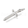 Brass Micro Pave Cubic Zirconia Pendants KK-V007-17P-2