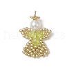 Glass Seed Beaded Angel Pendants PALLOY-MZ00652-06-1