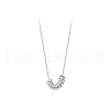 925 Sterling Silver Lucky Bead Rondelle Beaded Pendant Necklaces for Women FS-WGA8826-01-5