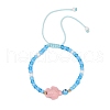Tortoise Synthetic Turquoise Braided Bead Bracelets for Women BJEW-JB11694-2