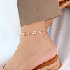Daisy 304 Stainless Steel Charms Anklets WG455CF-02-3