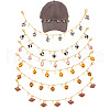 6Pcs 6 Styles Brass & Alloy Enamel Charms Baseball Cap Chain AJEW-GO00040-1