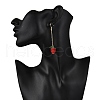 Handmade Lampwork Tassel Dangle Earrings EJEW-TA00658-3