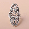 Horse Eye with Flower Pattern Alloy Finger Rings FS-WGD22DF-04-3