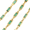 Brass Glass Rectangle Link Chains CHC-R001-01G-04-1