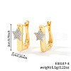 Brass Clear Cubic Zirconia Hoop Earrings PP3741-1-3