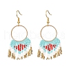 Glass Seed Braided Eye Chandelier Earrings EJEW-MZ00086-1