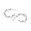 Rhodium Plated 925 Sterling Silver Stud Earrings EJEW-K258-22P-2