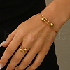 Stainless Steel Round Cuff Bangle & Rings Sets for Women XN0505-2