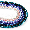 Kissitty 7 Strands 7 Colors Baking Painted Pearlized Glass Pearl Round Bead Strands HY-KS0001-01-4