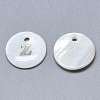 Natural White Shell Mother of Pearl Shell Charms SSHEL-N036-053Z-1