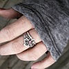 Tibetan Style Alloy Rhinestone Finger Rings FS-WG48FD4-04-2