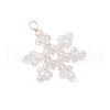 6Pcs 3 Styles Glass Snowflake Pendants PALLOY-JF03950-01-4