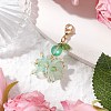 Flower Synthetic Moonstone & Glass Pendant Decorations HJEW-TA00337-03-1