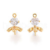 Brass Micro Pave Cubic Zirconia Peg Bails KK-N263-71G-1