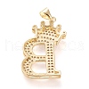 Brass Micro Pave Cubic Zirconia Pendants KK-R138-002B-2