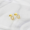 Brass Clear Cubic Zirconia Stud Earrings WGC2A80-07-1