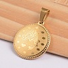 Flat Round with Virgin Mary & Word 304 Stainless Steel Pendants STAS-I036-02A-2
