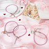 24Pcs 4 Style Alloy Enamel & Acrylic Heart Charm Bracelets Set with PU Leather Cords BJEW-AB00014-5